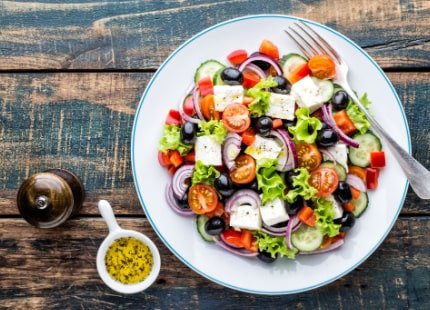 Salad dish on a table