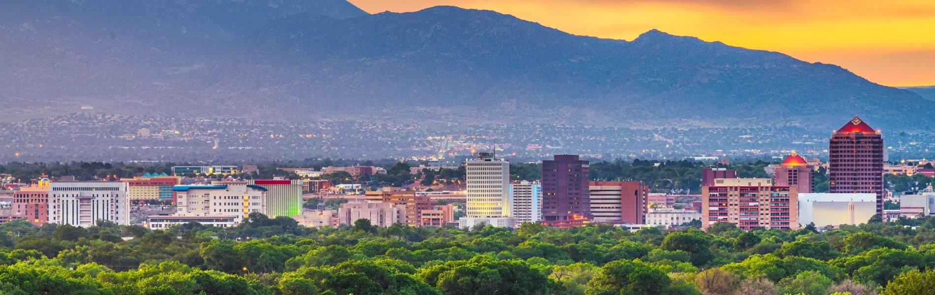 Aerial view of Downtown Albuquerque in New Mexico